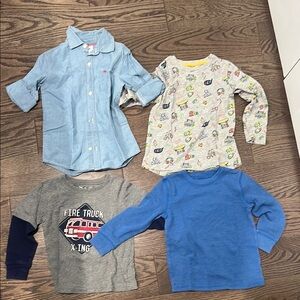 Blue Button Down Shirt with Navy Accents